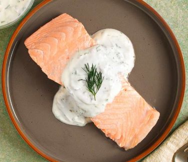 Salmon with dill sauce.JPG